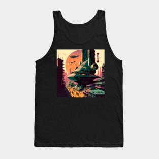 Futuristic Seoul Drawing Illustration Tank Top